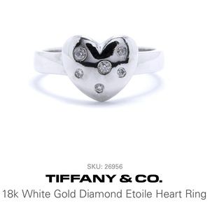 🩵 Authentic TIFFANY Diamond Etoile heart ring size 7
